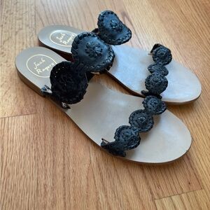 Jack Rogers Black Leather Sandals